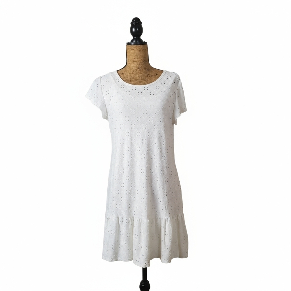 Olivia Rae White Eyelet Dress Women's Extra Large